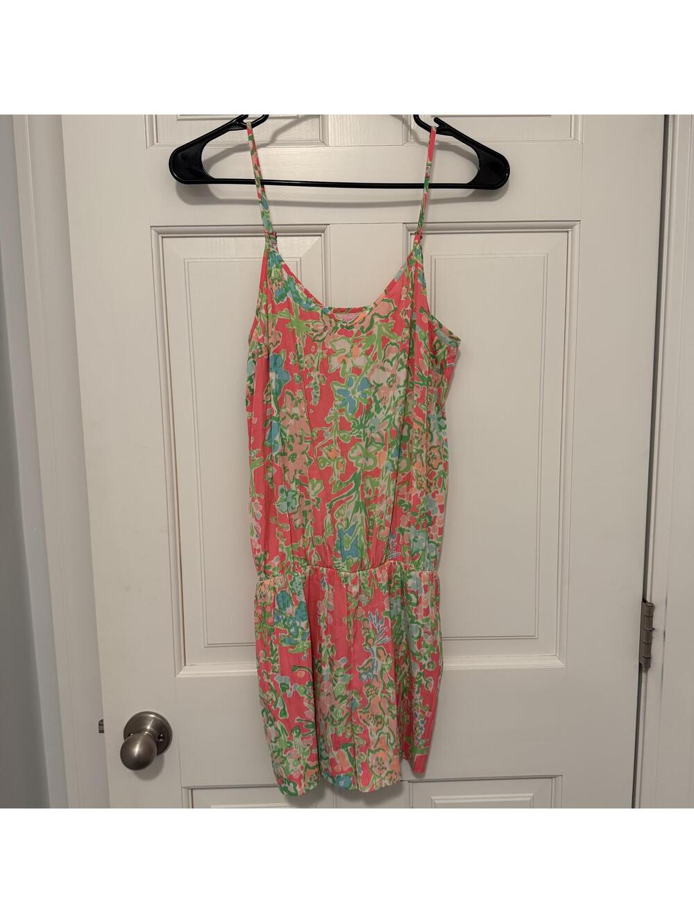 Lilly Pulitzer Deanna Romper Size XS Southern Charm pink floral strap
